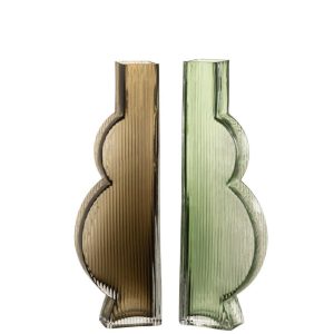 VASE NINO GLASS GREEN LARGE ASSORTMENT OF TWO