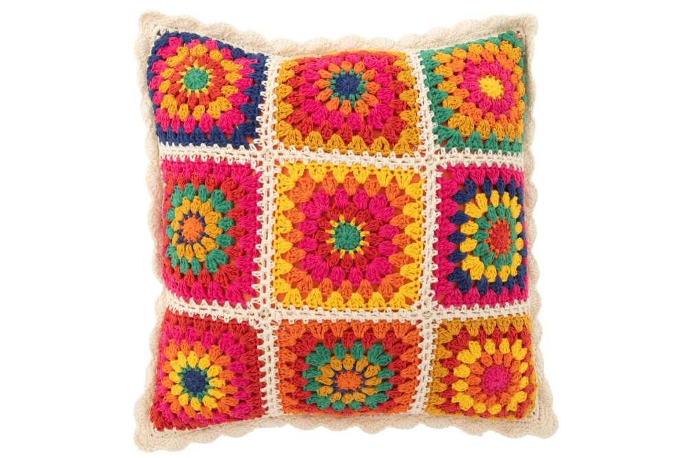 CUSHION CROCHET COTTON/POLYESTER MIX