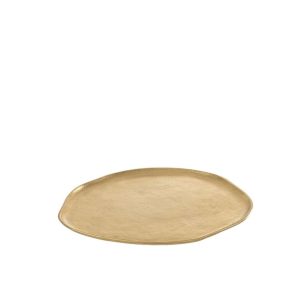TRAY ROUND ALUMINIUM GOLD SMALL
