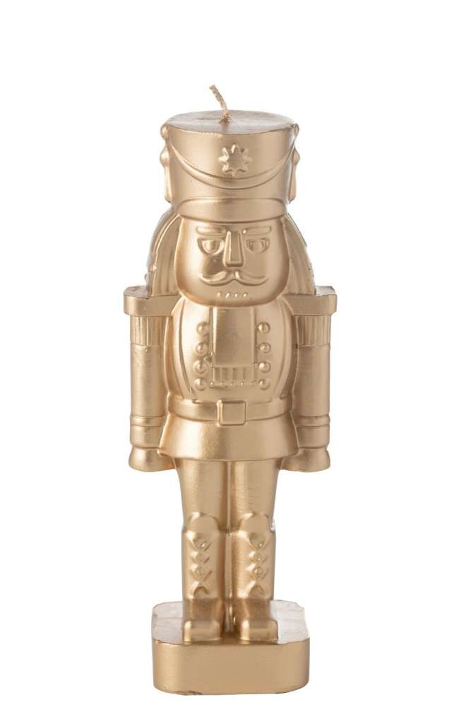 CANDLE NUTCRACKER PARAFFIN GOLD COLORED LARGE-15H