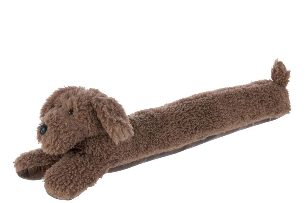 DRAUGHT EXCLUDER DOG POLYESTER BROWN