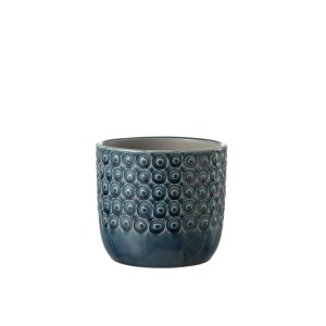 FLOWERPOT BALL CERAMIC BLUE MEDIUM