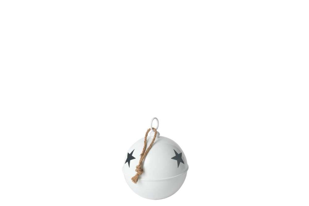 CHRISTMAS BAUBLE BRIGHT BALL IRON WHITE MEDIUM