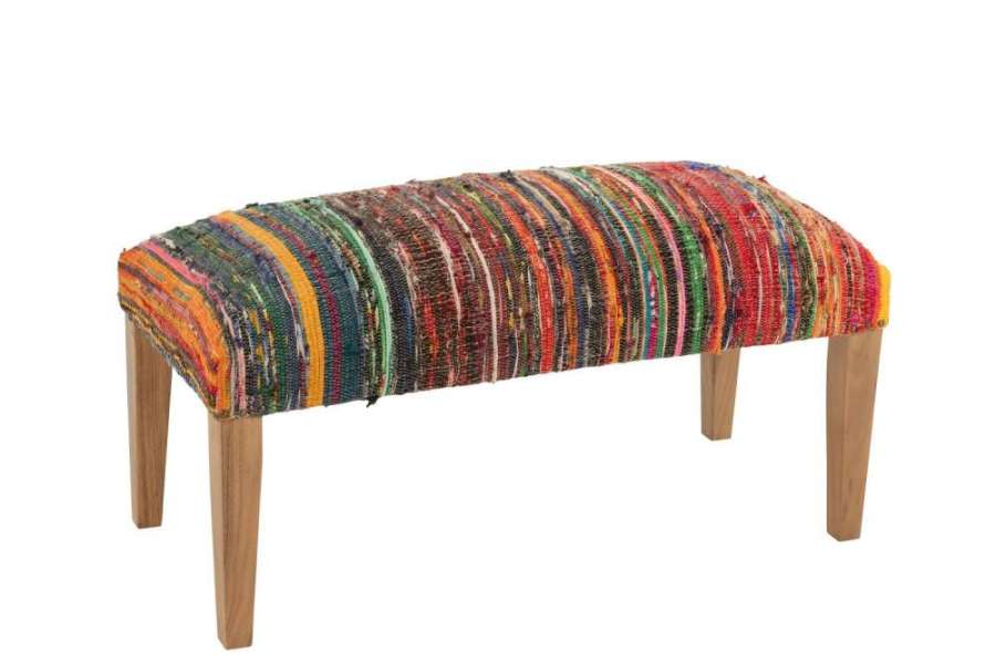BENCH CHINDI WOOD/TEXTILE MIX