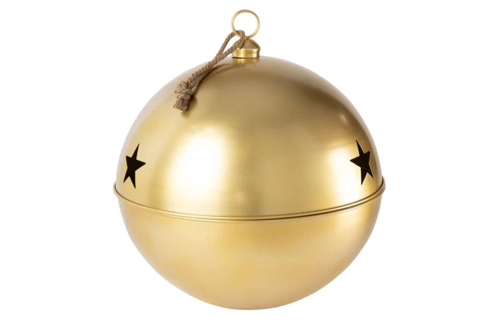 CHRISTMAS BAUBLE BALL IRON GOLD COLORED EXTRA LARGE