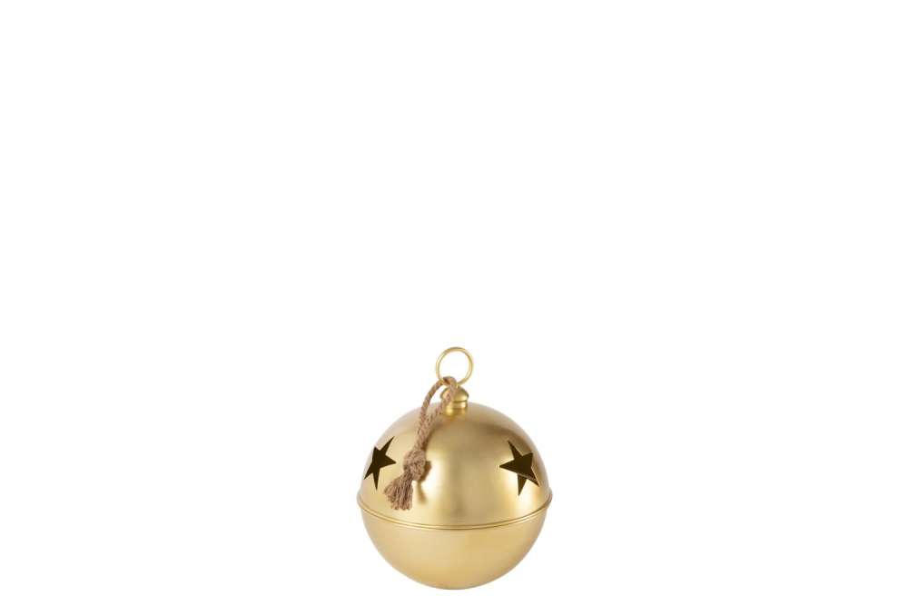 CHRISTMAS BAUBLE BALL IRON GOLD COLORED MEDIUM
