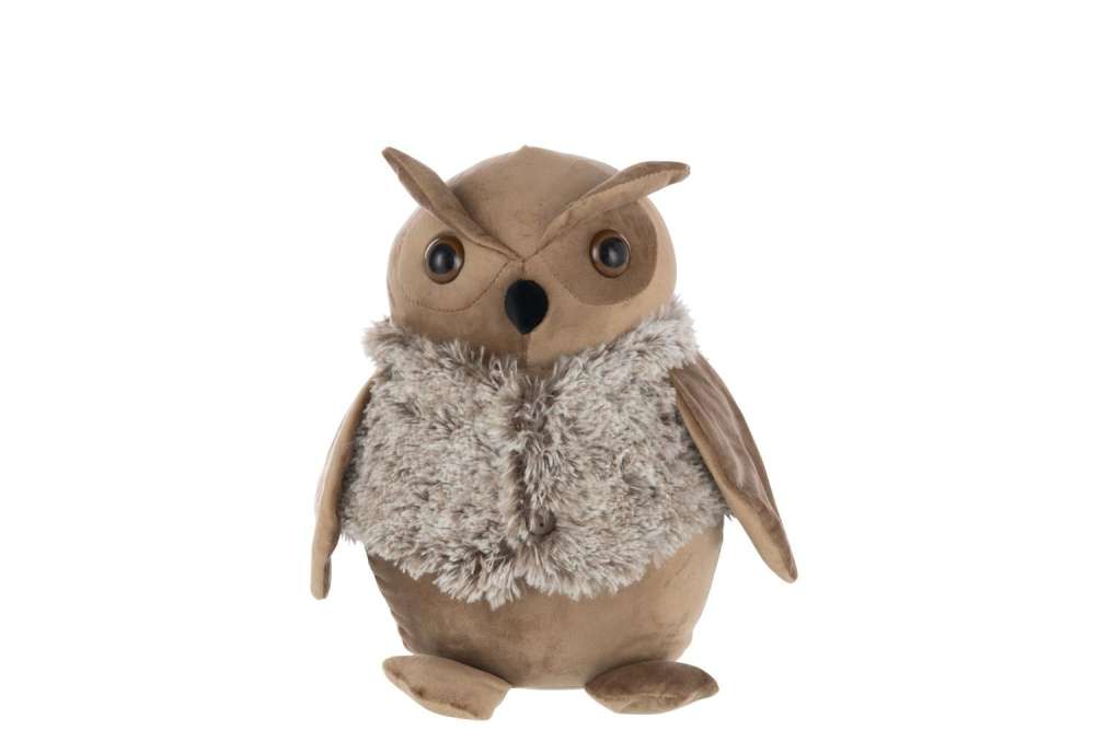 DOORSTOP OWL + JACKET POLYESTER CAMEL/BEIGE