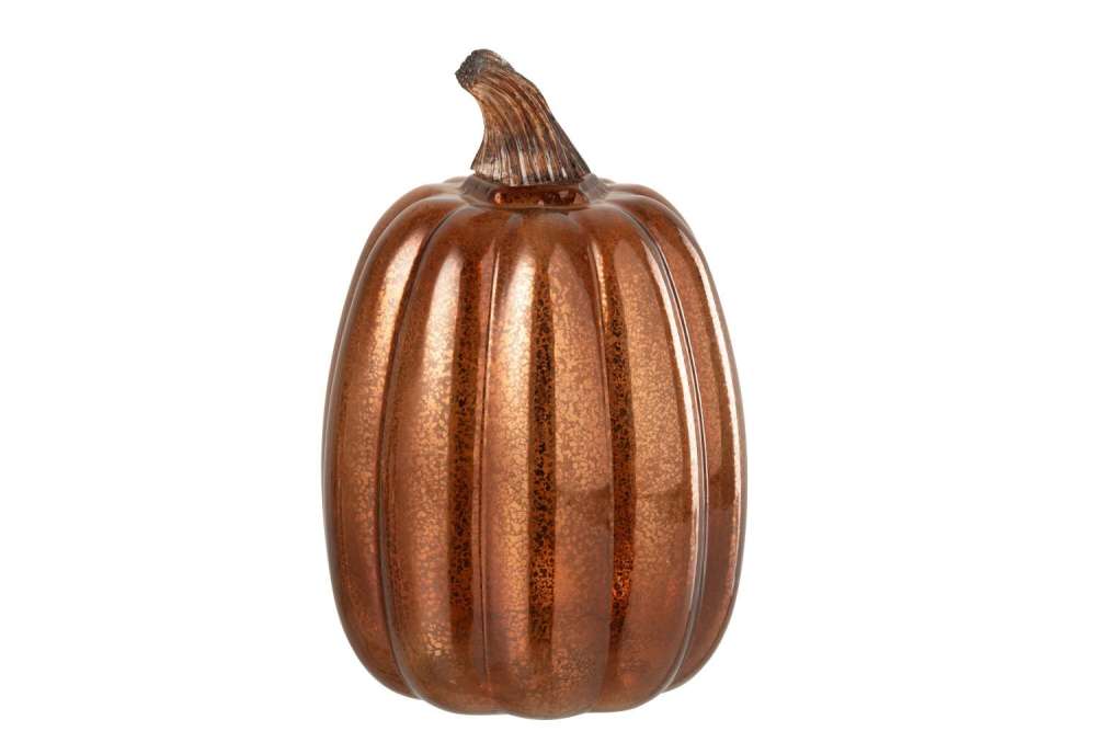 PUMPKIN LED GLASS BROWN