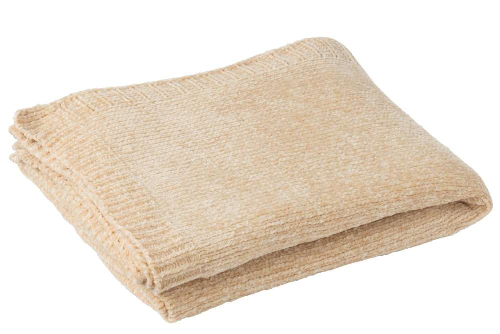BLANKET CHENILLE POLYESTER BEIGE