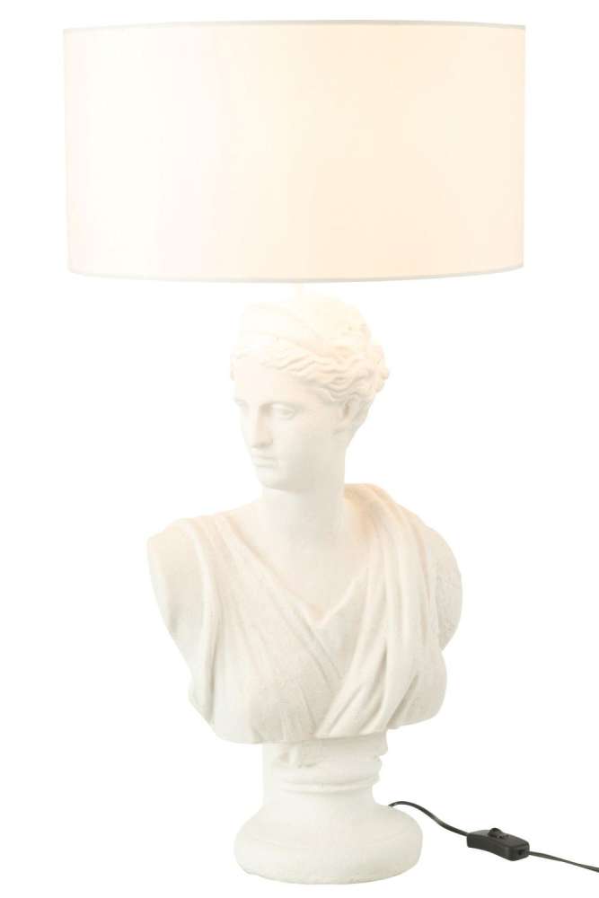 LAMPE LADY BUST RESIN WHITE