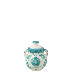 JAR GRANADA CERAMIC WHITE/AQUA