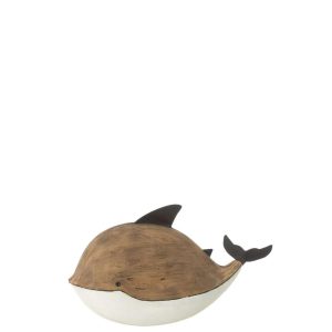DOLPHIN PAULOWNIA WOOD NATURAL/WHITE LARGE