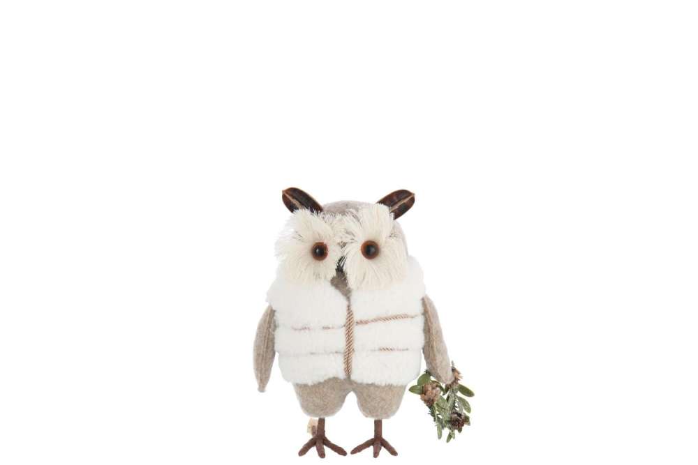 OWL +COAT POLYESTER BEIGE/WHITE SMALL