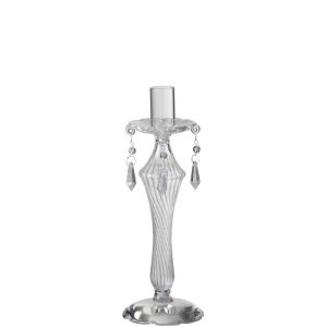 CANDLEHOLDER PEARLS GLASS CLEAR SMALL