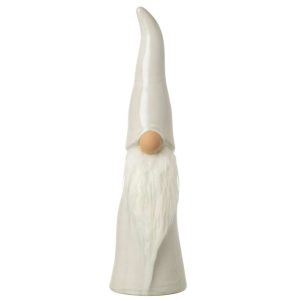 GNOME POINTY HAT PORCELAIN LIGHT GREY LARGE