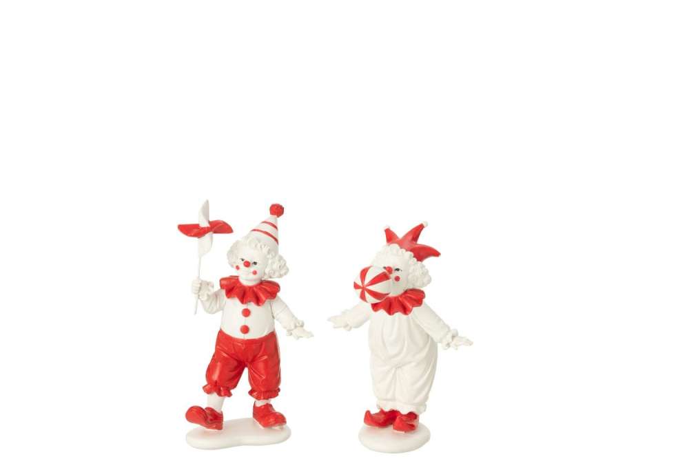 CLOWN BALLOON + TOY STONE RED/WHITE ASSORTMENT OF 2