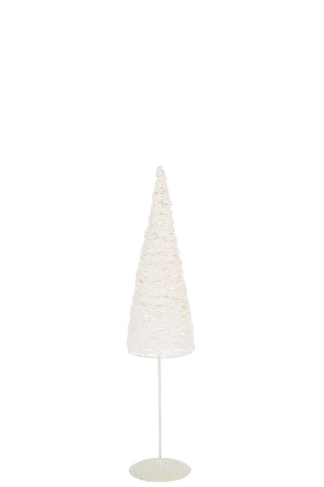 CHRISTMAS TREE ON BASE METAL/PAPER WHITE SMALL