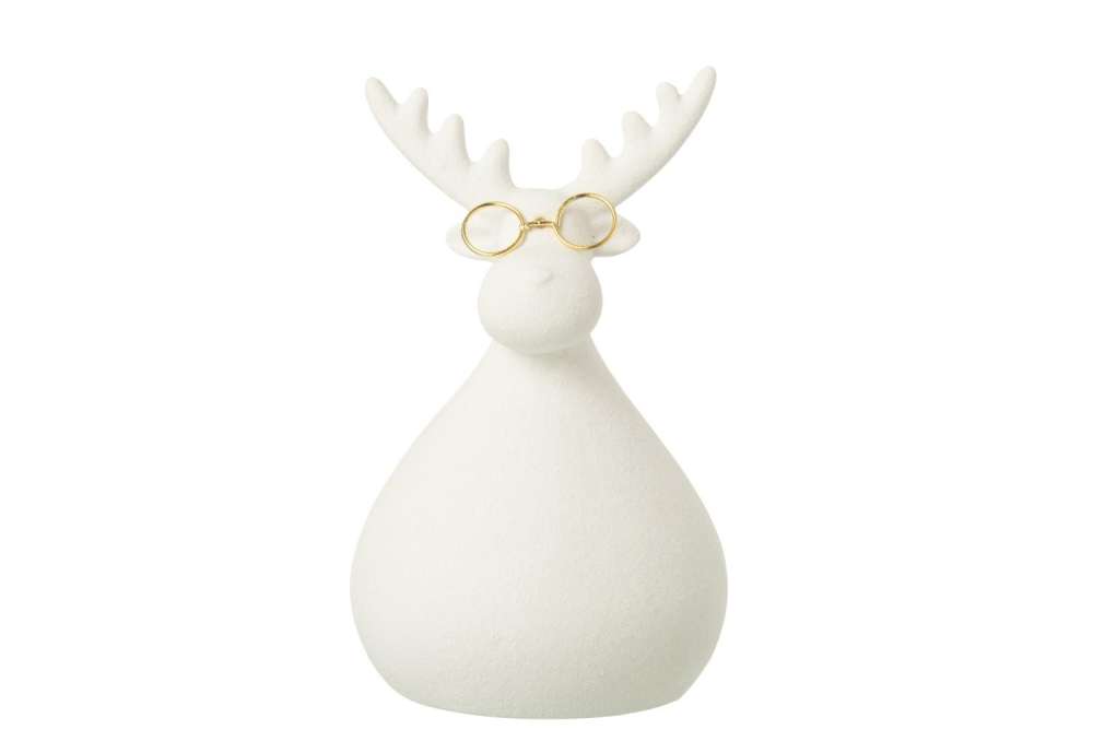 REINDEER GLASSES PORCELAIN WHITE/GOLD COLORED MEDIUM