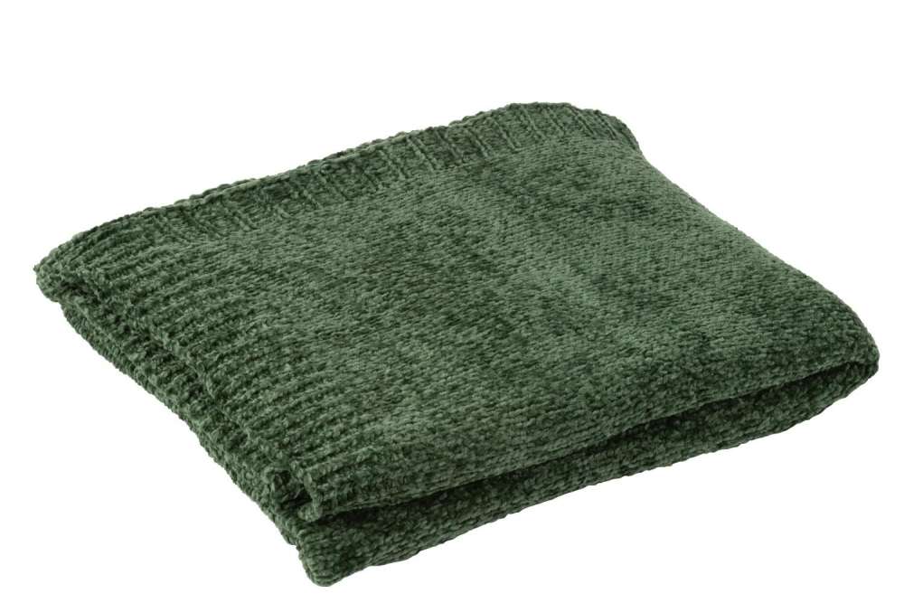 BLANKET CHENILLE POLYESTER DARK GREEN