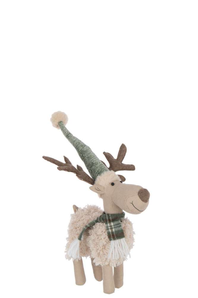 MOOSE SCARF POLYESTER OFF-WHITE/GREEN SMALL