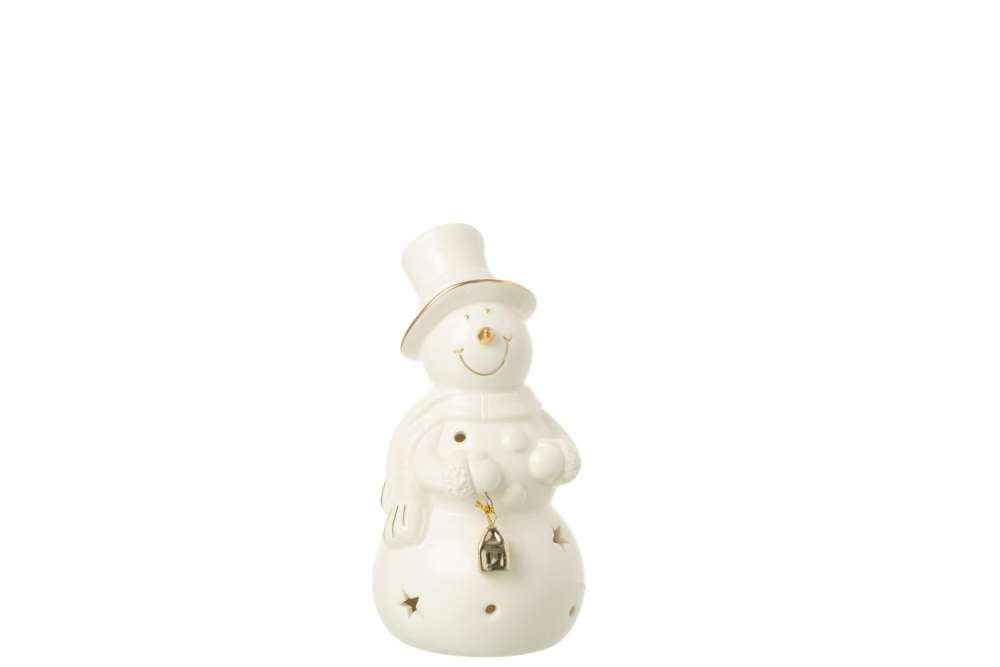 SNOWMAN LED PORCELAIN ECRU MEDIUM