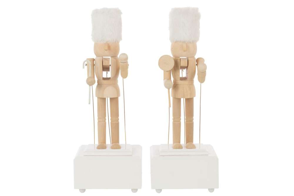 NUTCRACKER MUSIC PINEWOOD NATURAL/WHITE ASSORTMENT OF 2