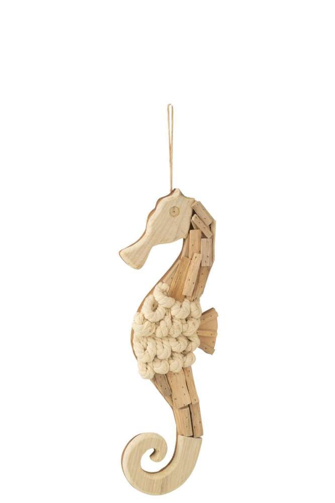 HANGER SEAHORSE WOOD NATURAL SMALL