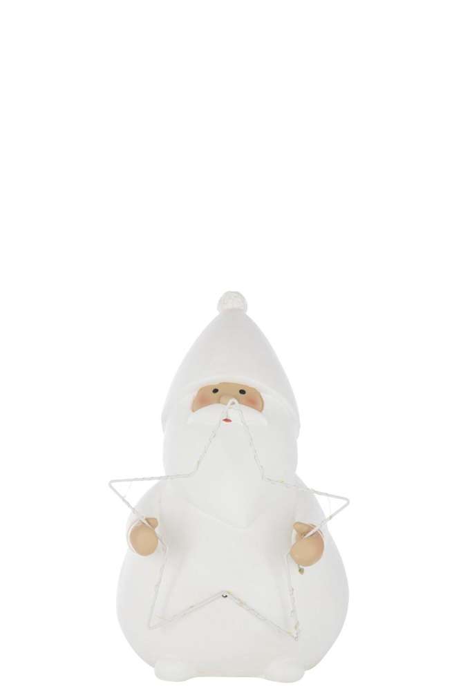 SANTA CLAUS LED STAR POLYRESIN WHITE LARGE