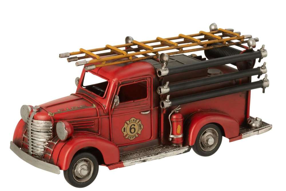 FIRE TRUCK ANTIQUE METAL RED