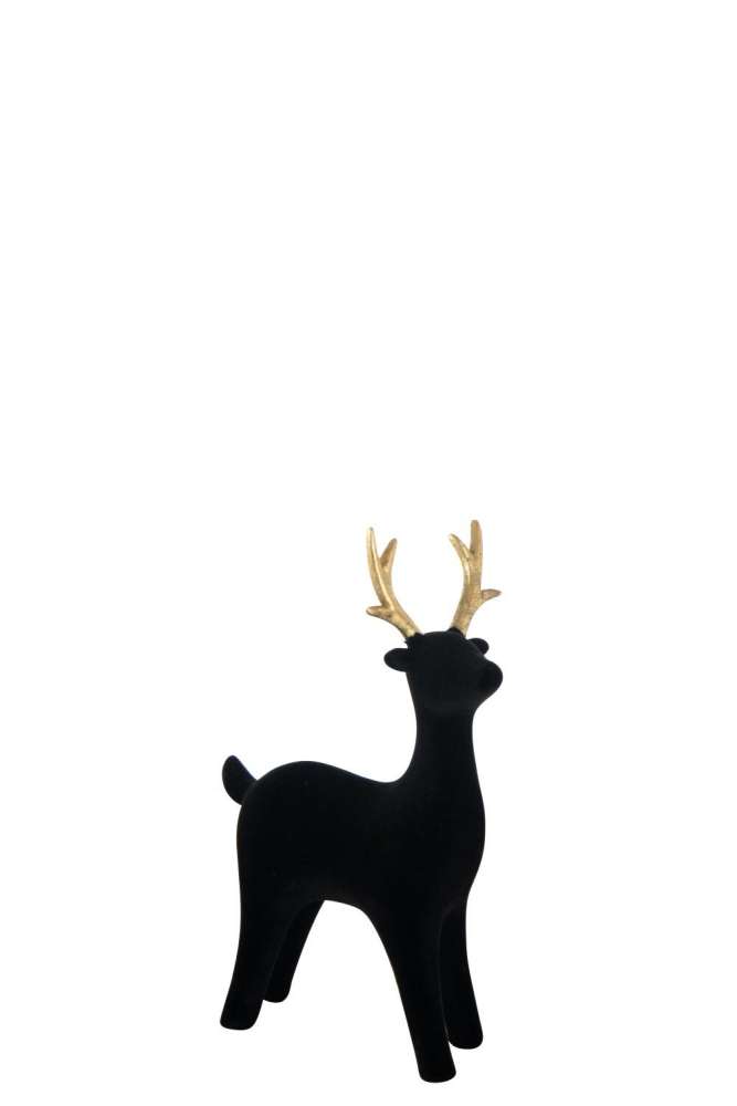 REINDEER VELVET POLYRESIN BLACK SMALL