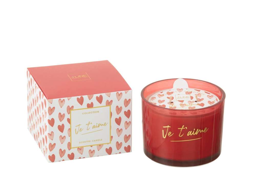 SCENTED CANDLE JE T'AIME RED SMALL-30 HOURS