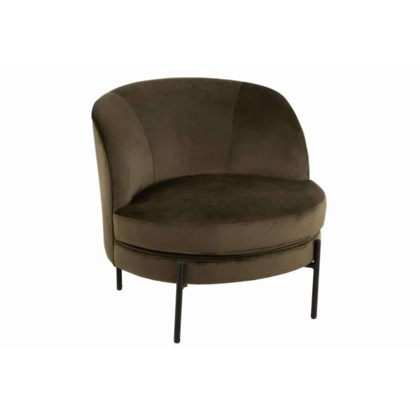 LOUNGE CHAIR ROUND TEXTILE/METAL GREEN