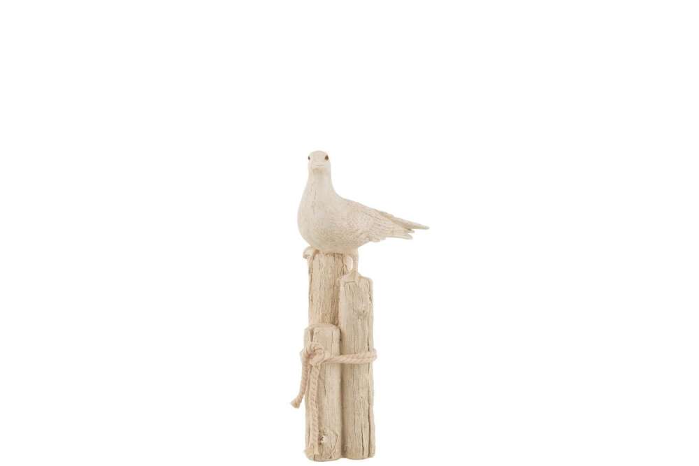 SEAGULL ON STAND POLY BEIGE SMALL