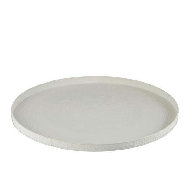 TRAY ROUND CLASSIC IRON WHITE L
