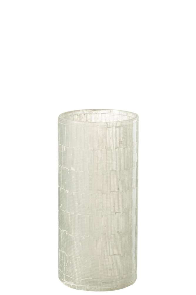 VASE MOSAIC GLASS LIGHT GREY MEDIUM
