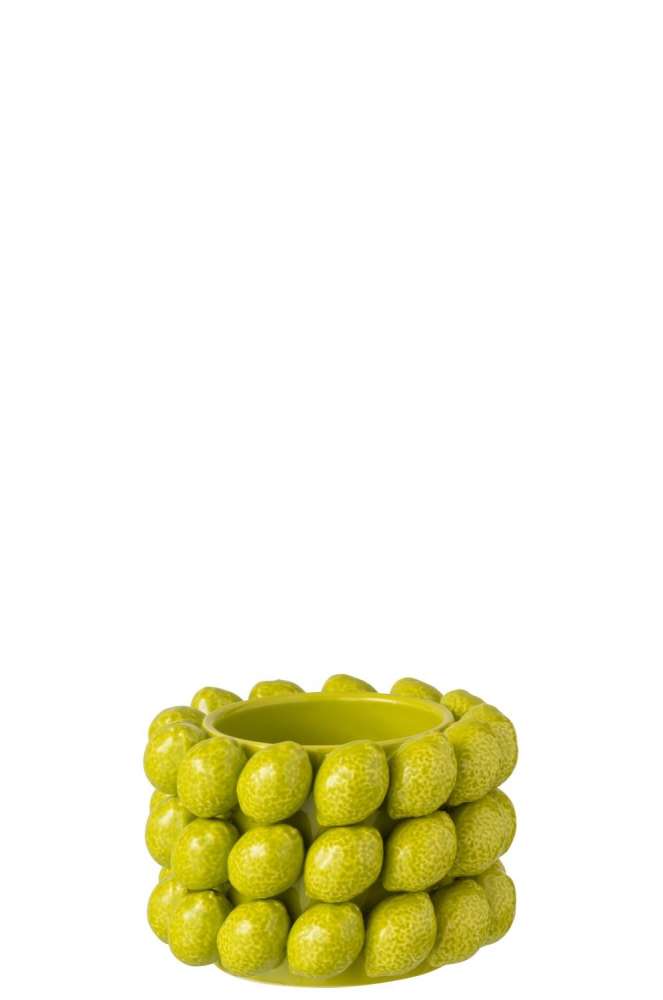 FLOWERPOT LIMES CERAMIC GREEN  SMALL