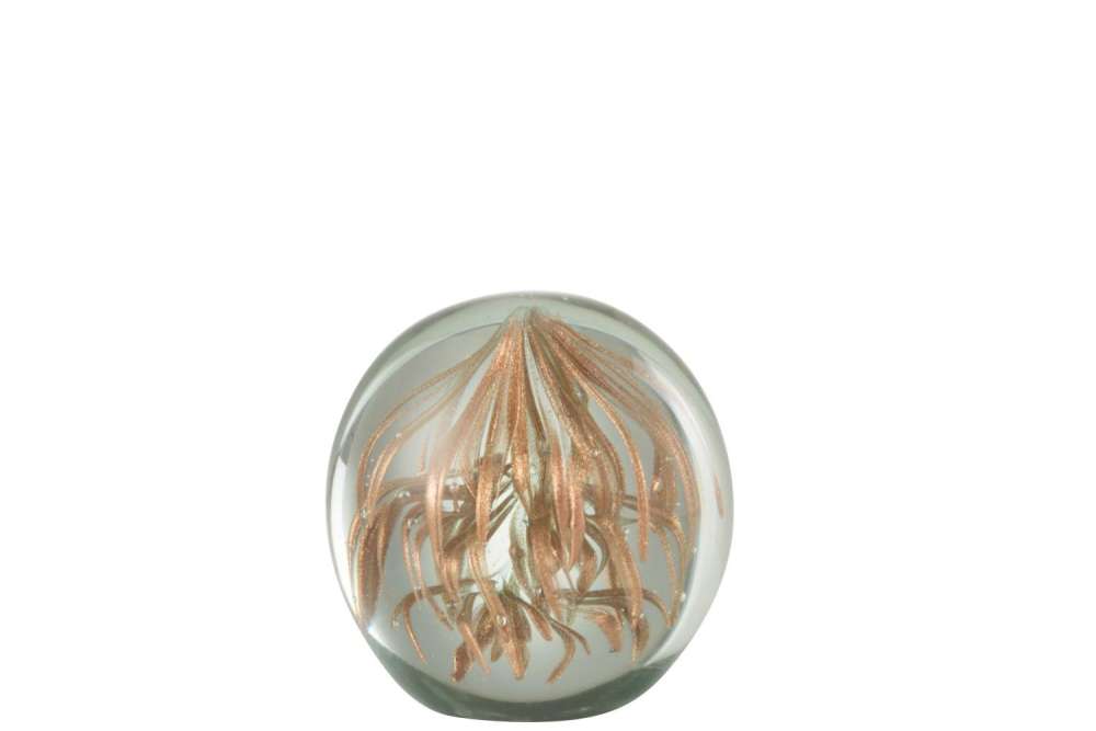 PAPERWEIGHT CAPRI GLASS COPPER MEDIUM