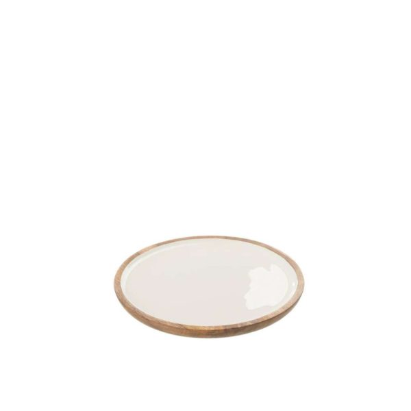 TRAY KOS WOOD BROWN/WHITE SMALL