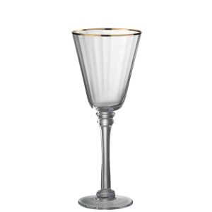 DRINKING GLASS RED WINE RIM GLASS TRANSPARENT/GOLD