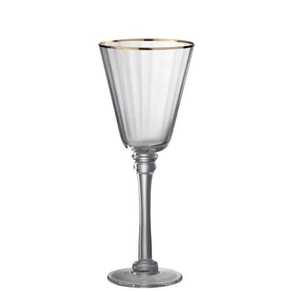 DRINKING GLASS RED WINE RIM GLASS TRANSPARENT/GOLD