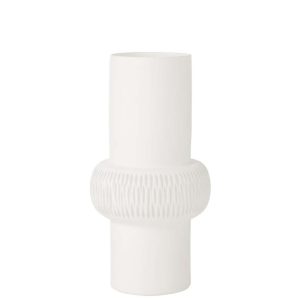 VASE STRIPE BALL GLASS WHITE LARGE