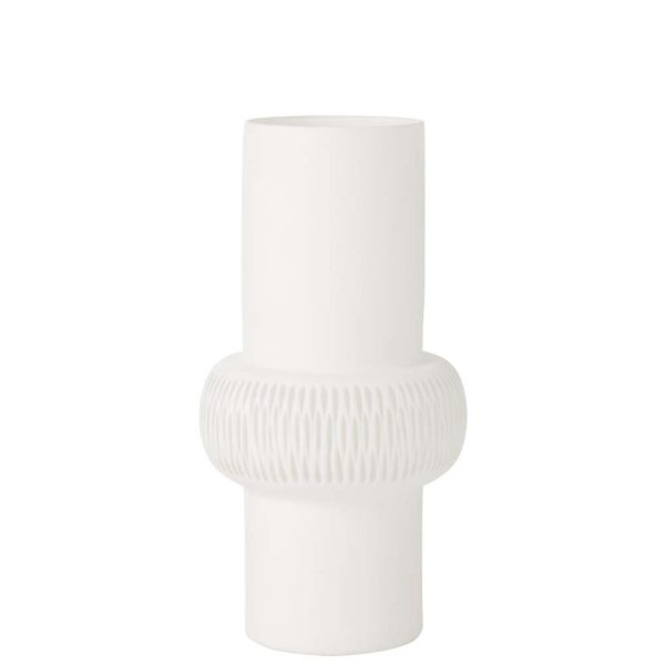 VASE STRIPE BALL GLASS WHITE LARGE
