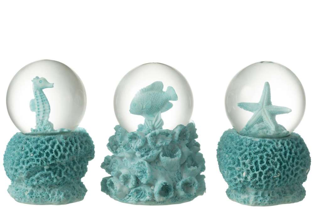 WATERGLOBE SEA POLYRESIN AZURE L ASSORTMENT OF 3