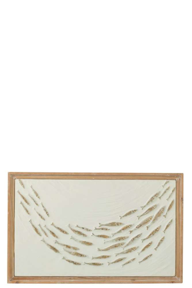 WALL DECORATION SCHOOL FISH ZOLI IRON/FIR WOOD MIX