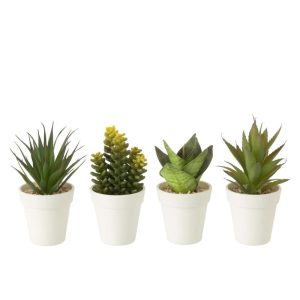 PLANTS IN POT ARTIFICIAL GREEN ASSORTMENT OF 4