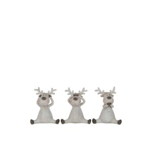 DEER SEE/HEAR/SPEAK SITTING RESIN BROWN MEDIUM ASSORTMENT OF 3