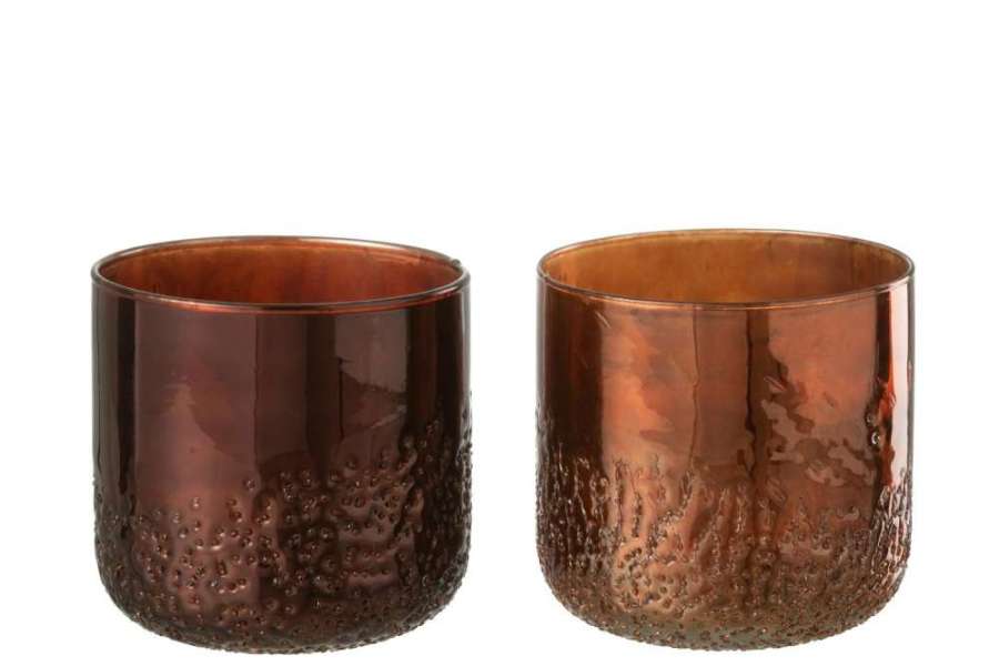 HURRICANE MIRROR COPPER/RED GLASS MEDIUM ASSORTMENT OF 2