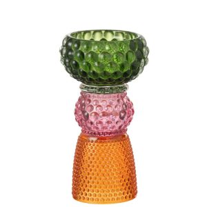 CANDLEHOLDER JAZZY GLASS MIX