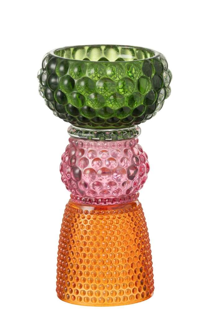 CANDLEHOLDER JAZZY GLASS MIX