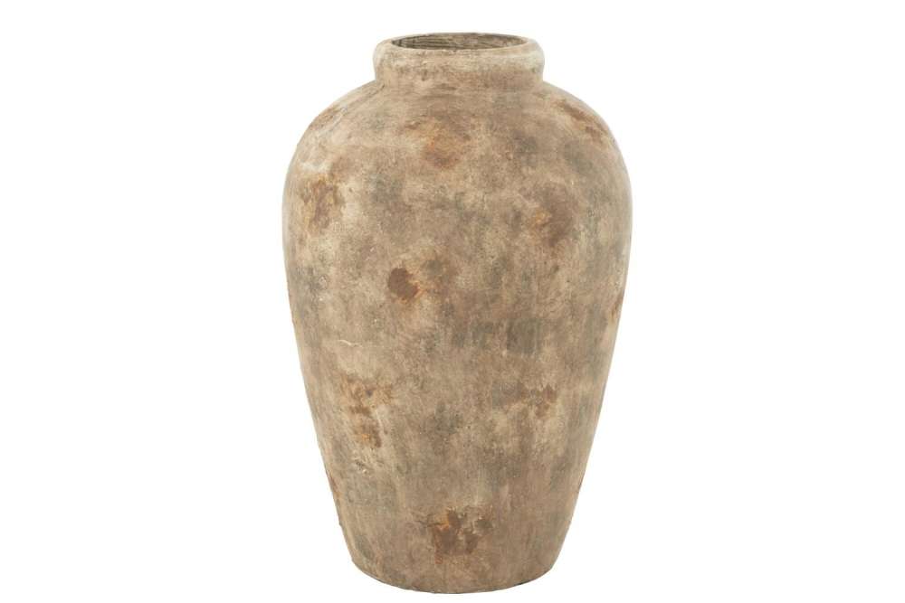 VASE POT ANTIQUE CLAY BEIGE LARGE